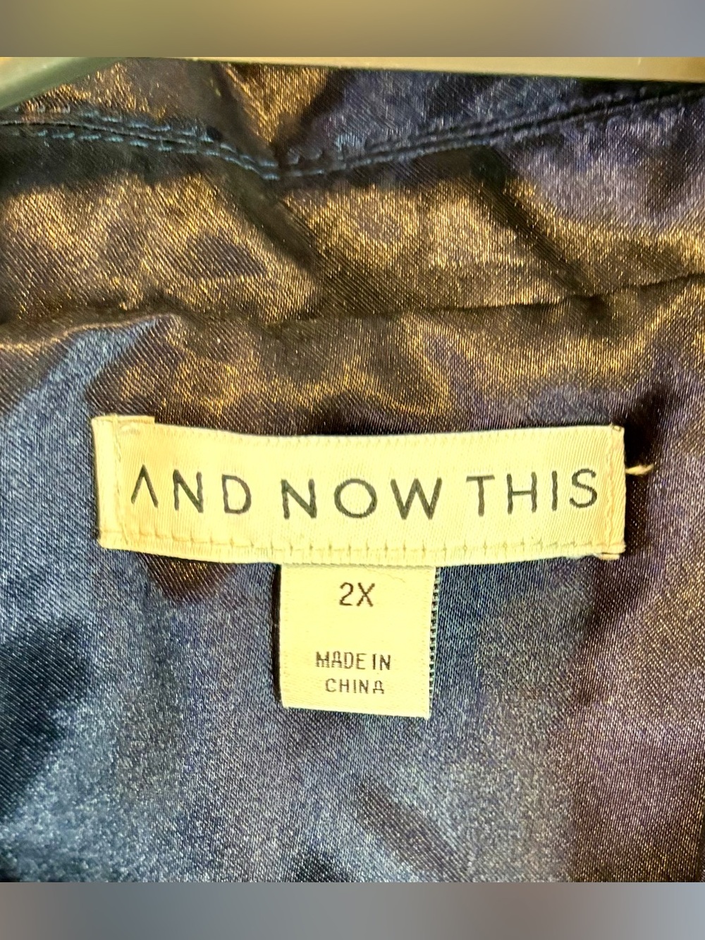 And Now This Women’s Shiny Navy Satin Blazer - Picture 2 of 3